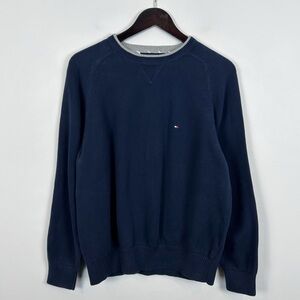Tommy Hilfiger 100% Cotton Navy Crewneck Sweater Size Large